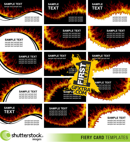 Shutterstock - Fiery Cards EPS