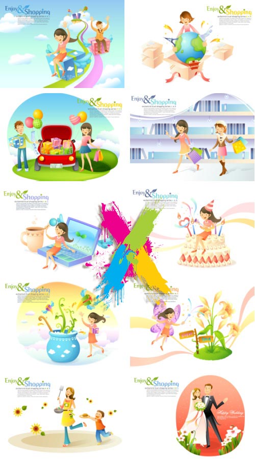 VitaminD 015 Special Illust 122xAI Backgrounds, Icons &amp; Illustrations