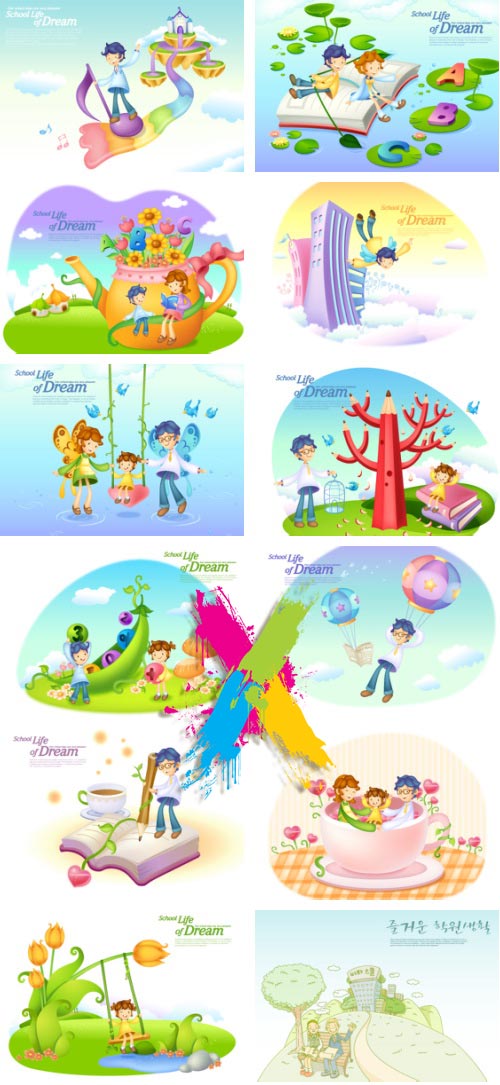 VitaminD 015 Special Illust 122xAI Backgrounds, Icons &amp; Illustrations