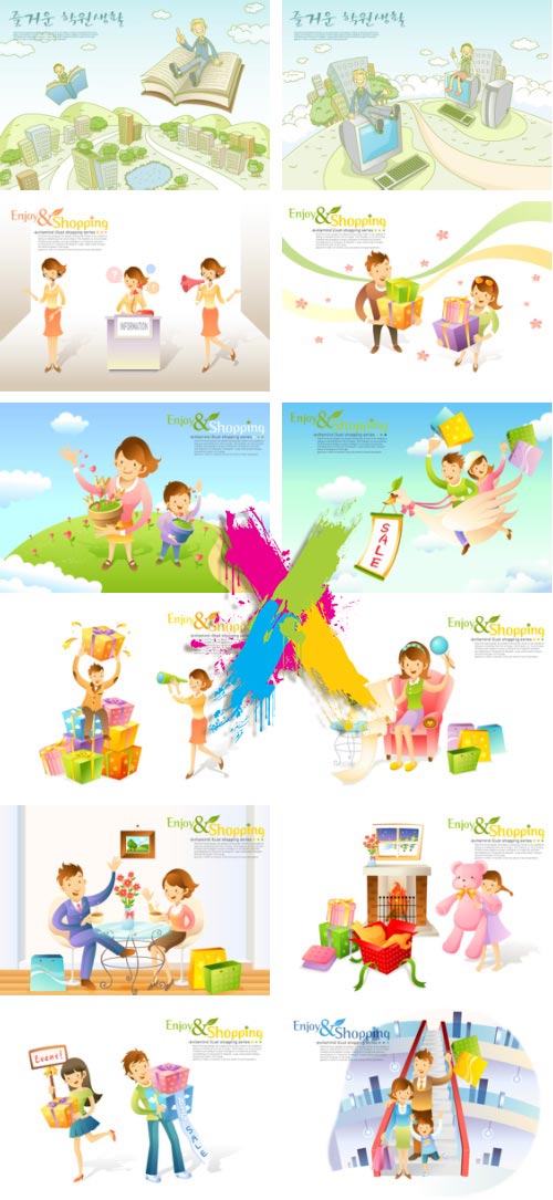VitaminD 015 Special Illust 122xAI Backgrounds, Icons &amp; Illustrations