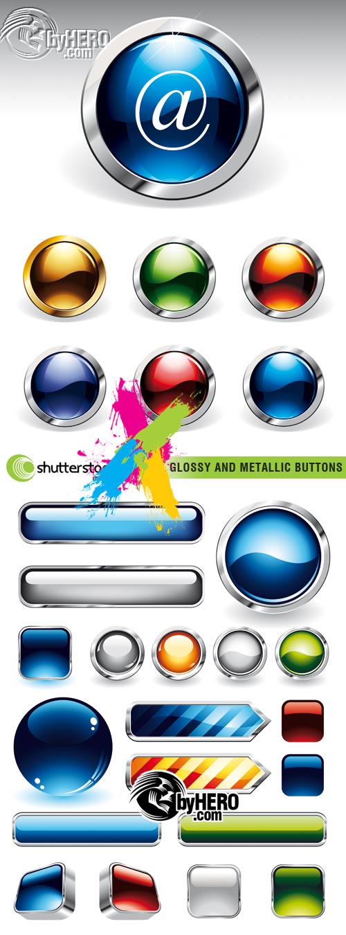 Shutterstock - Glossy and Metallic Buttons 2xEPS