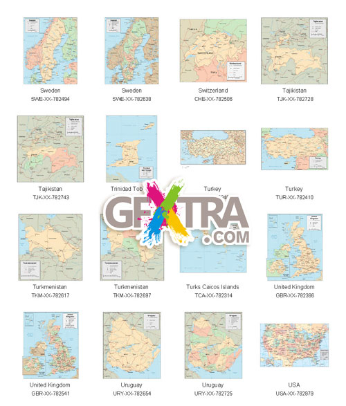 Map Resources: Countries - Vector Maps 166xAI