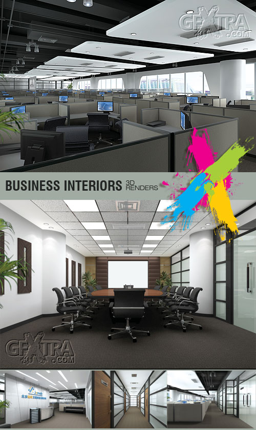 Office Interiors, 3D Renders 5xJPGs