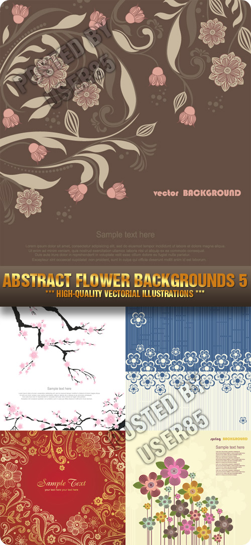 Stock Vector - Abstract Flower Backgrounds 5