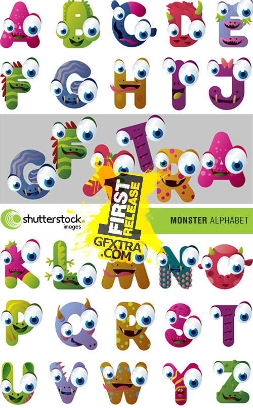 Shutterstock - Monster Alphabet 3xEPS