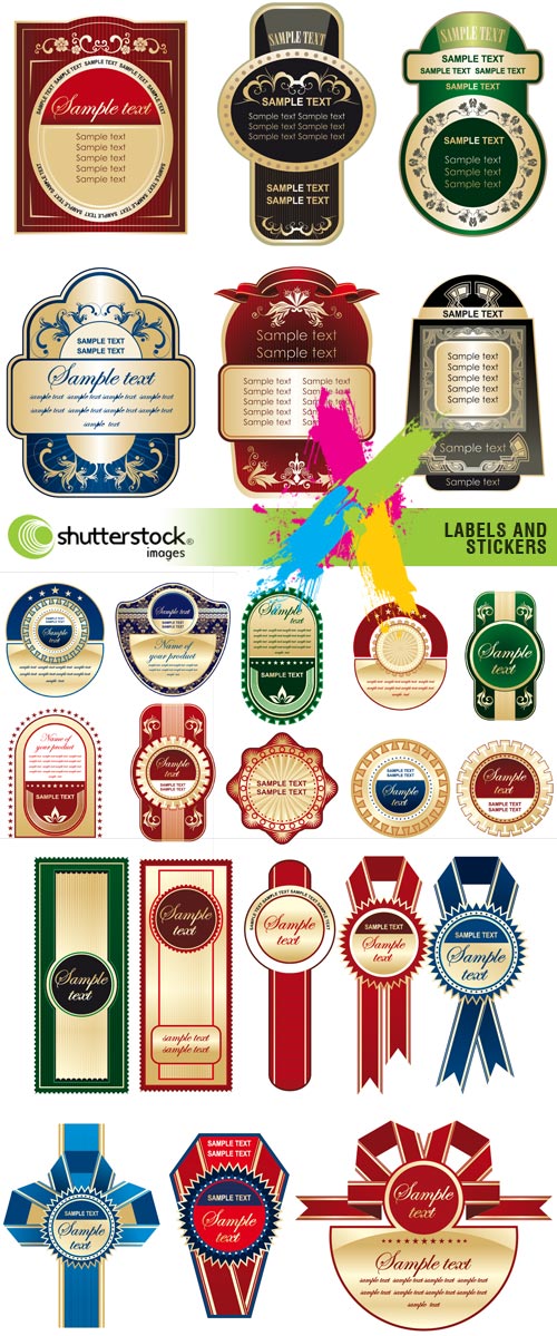 Shutterstock - Labels and Stickers 4xEPS