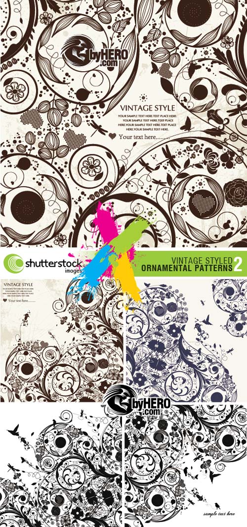 Shutterstock - Vintage Styled Ornamental Patterns-2, 5xEPS