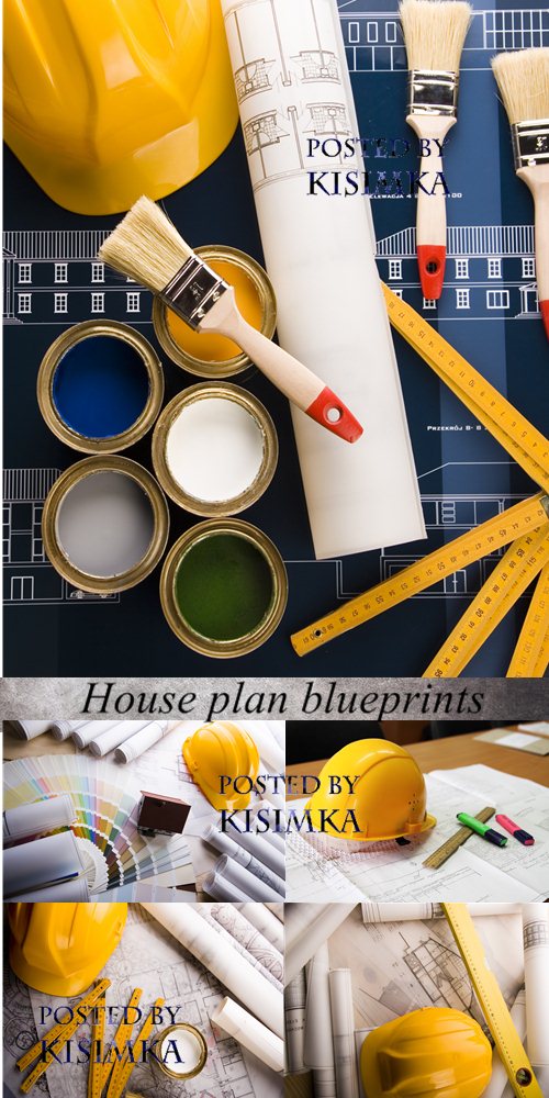Stock Photo: House plan blueprints