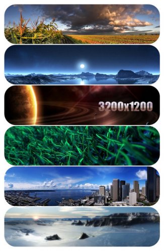 Amazing Dual Screen 3D Landscapes Wallpapers  3200x1200