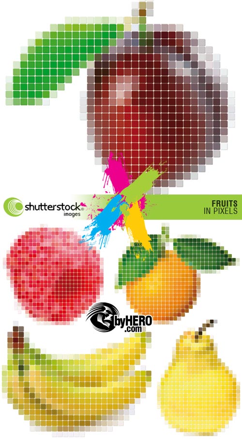 Shutterstock - Fruits in Pixels 5xEPS