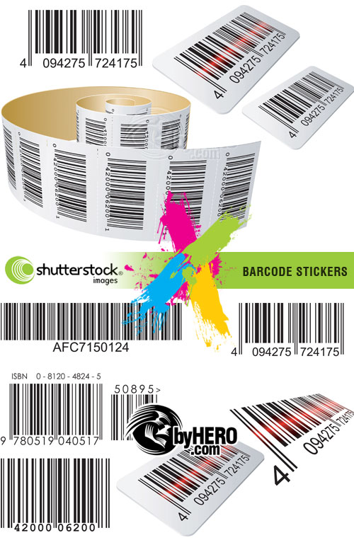 Shutterstock - Barcode Stickers 2xEPS