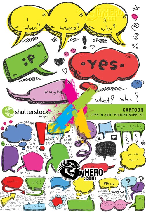 Shutterstock - Cartoon Speech and Thought Bubbles 6xEPS