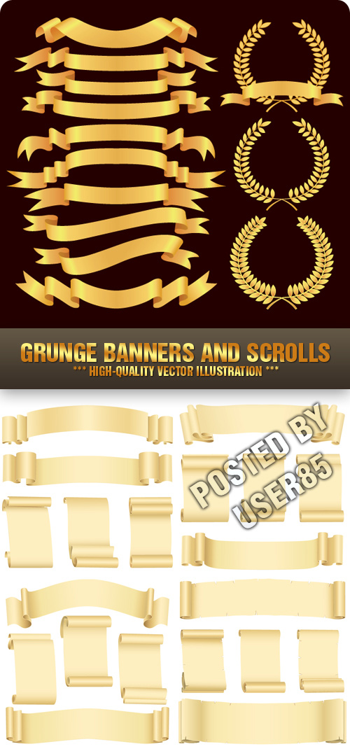 Stock Vector - Grunge Banners and Scrolls