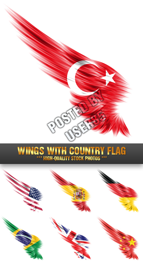Stock Photo - Wings with Country Flag