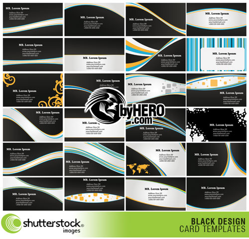 Shutterstock - Black Design Card Templates EPS