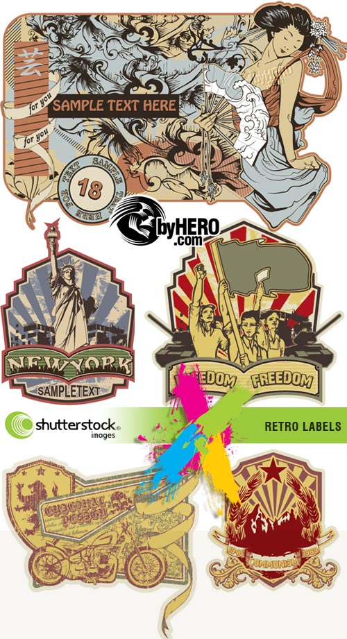 Shutterstock - Retro Labels 5xEPS