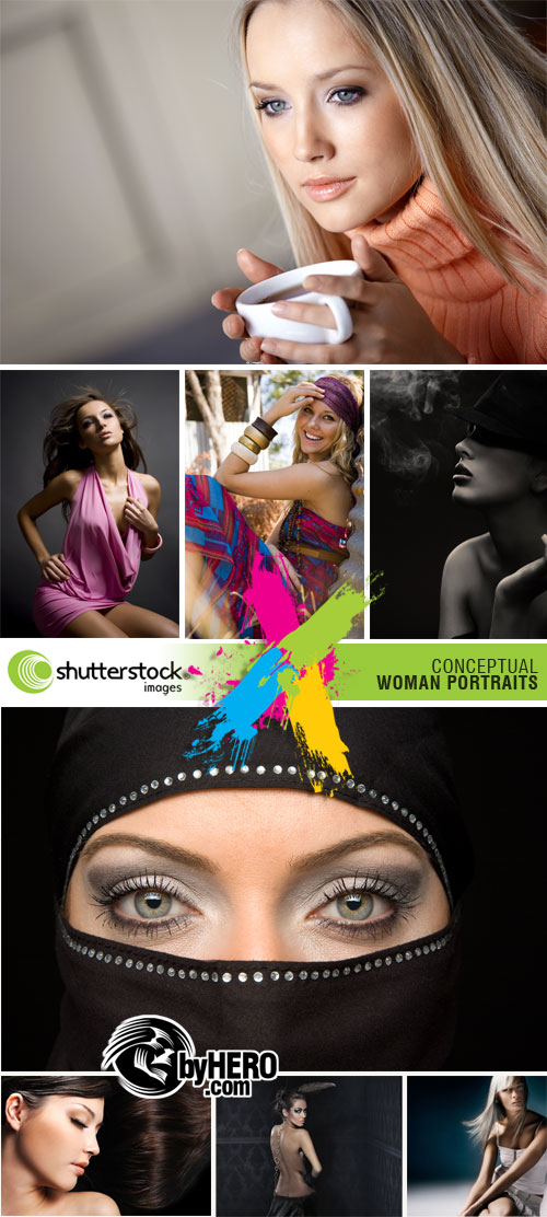 Shutterstock - Conceptual Woman Portraits 7xJPGs