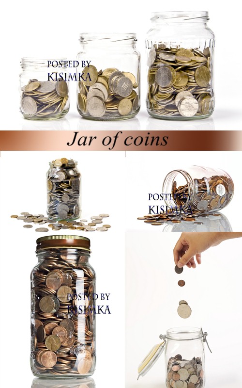 Stock Photo: Jar of coins