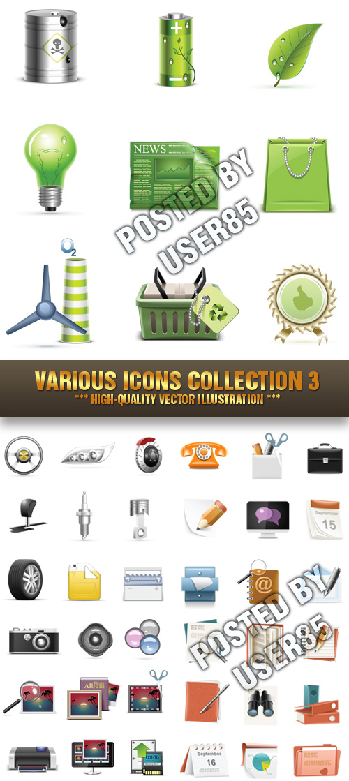 Stock Vector - Various Icons Collection 3