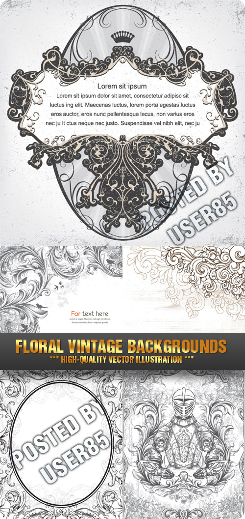 Stock Vector - Floral Vintage Backgrounds