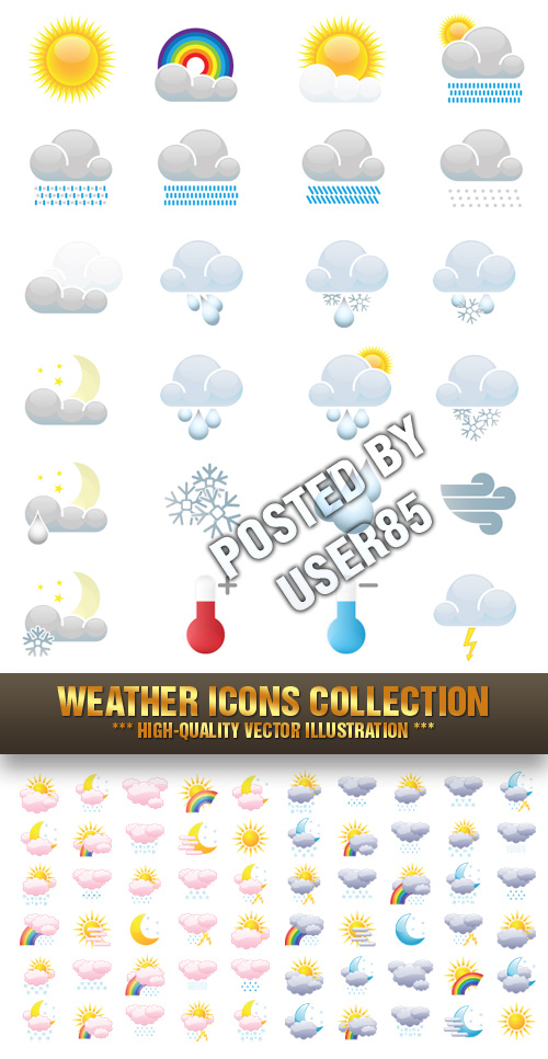 Stock Vector - Weather Icons Collection