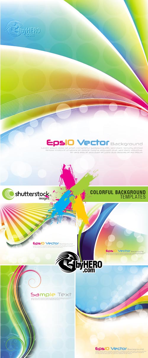 Colorful Background Templates 5xEPS Vector SS