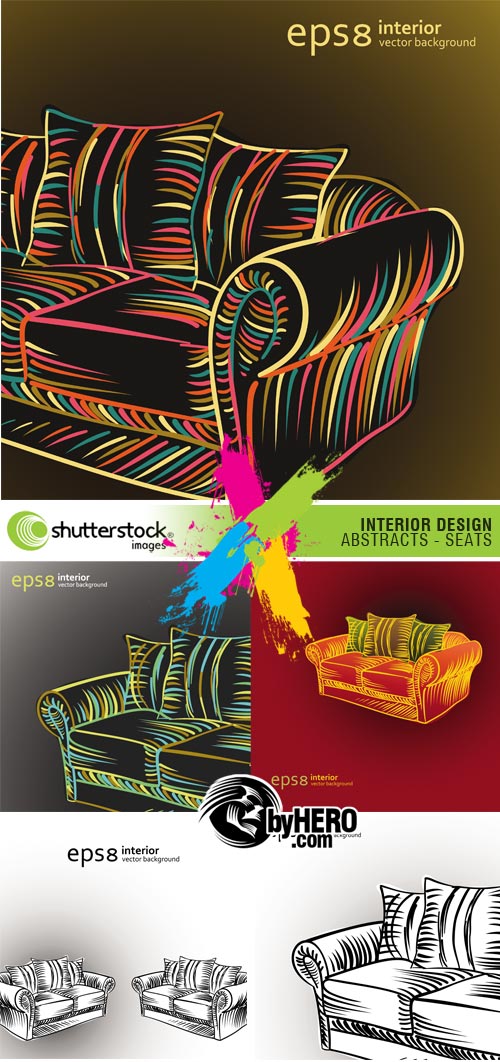 Interior Design Abstracts, Seats 5xEPS Vector SS