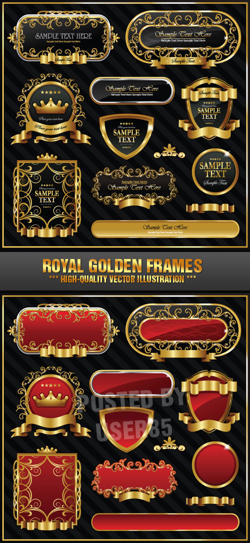 Stock Vector - Royal Golden Frames