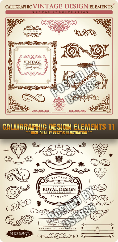 Stock Vector - Calligraphic Design Elements 11
