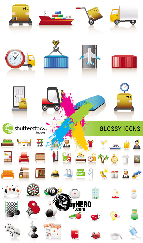 Glossy Icons 6xEPS Vector SS