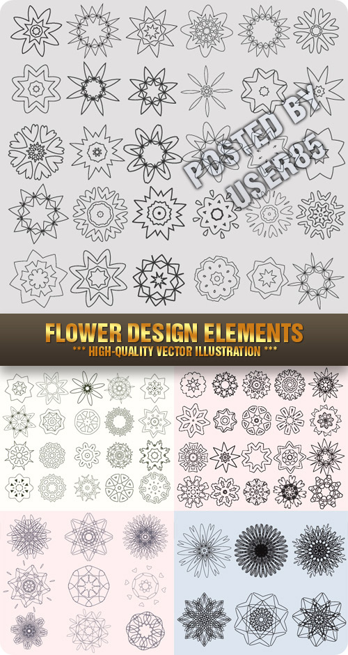 Stock Vector - Flower Design Elements