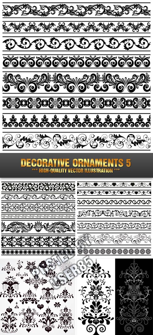 Stock Vector - Decorative Ornaments 5, 5xEPS