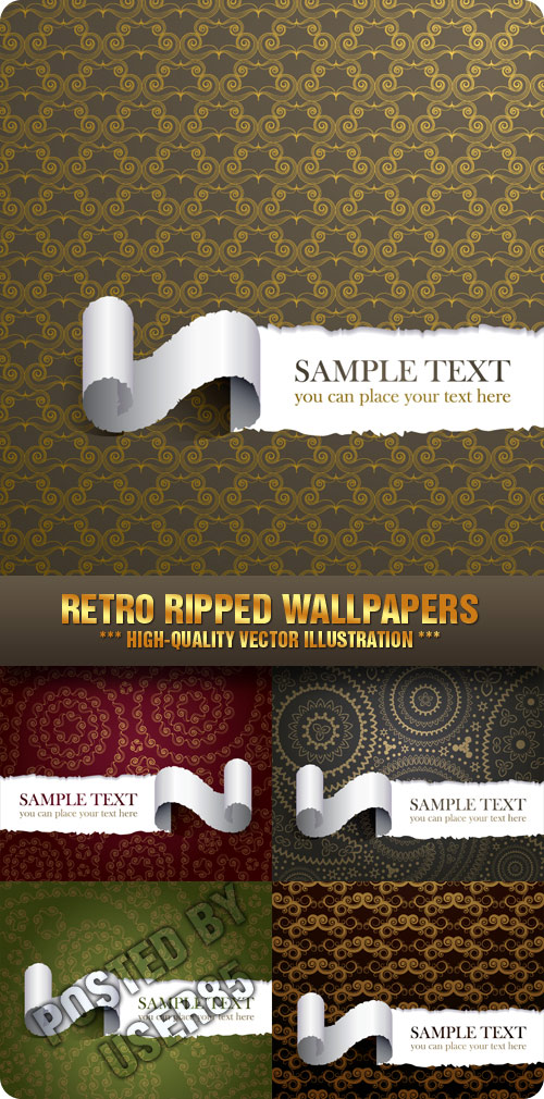 Stock Vector - Retro Ripped Wallpapers