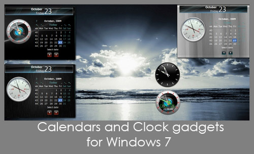Calendars and Clock gadgets for Windows 7