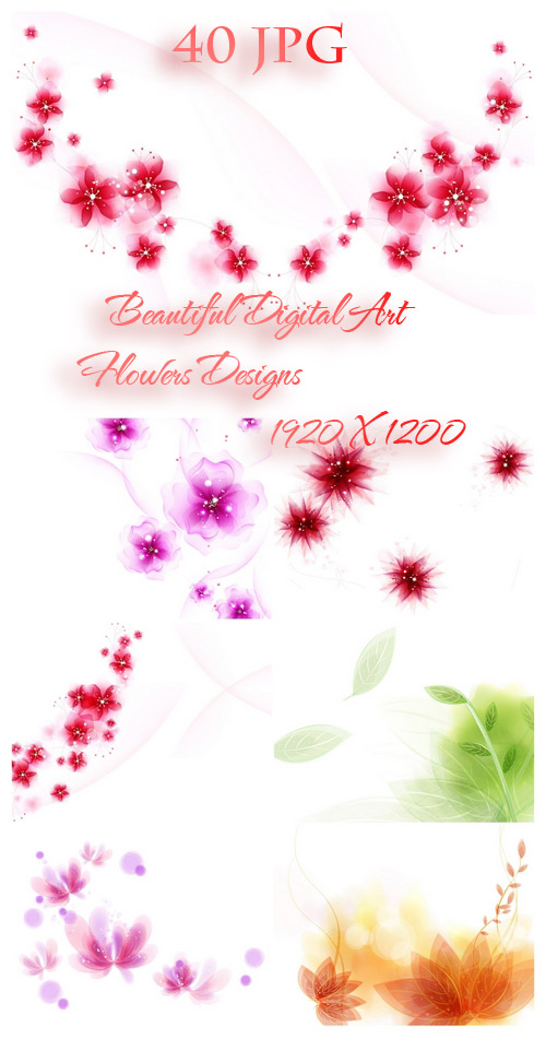 Beautiful Digital Art - Flowers Designs 1920 X 1200