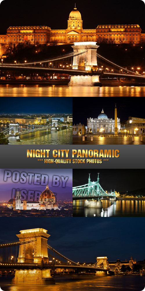 Stock Photo - Night City Panoramic