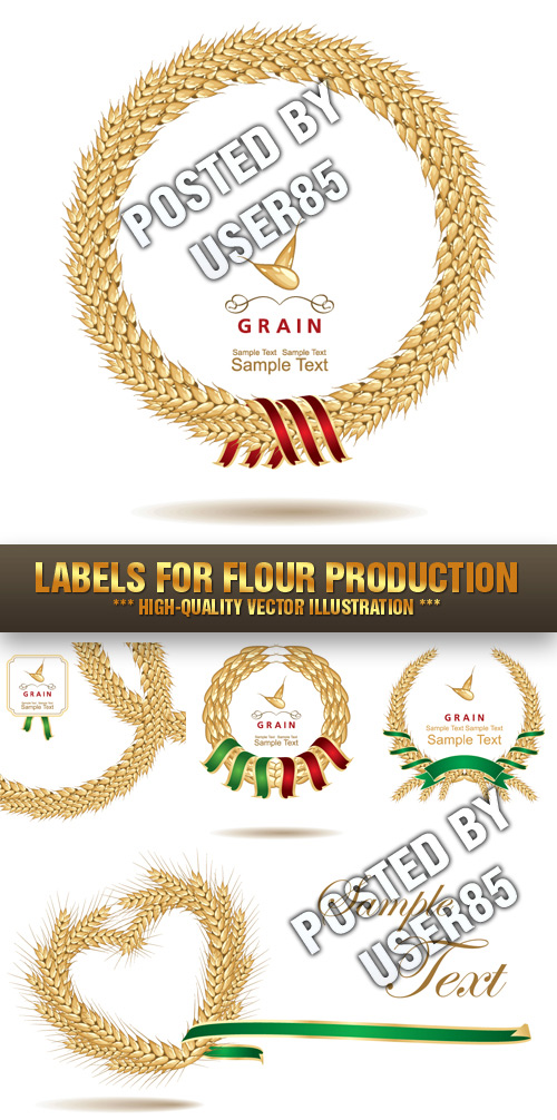 Stock Vector - Labels for Flour Production