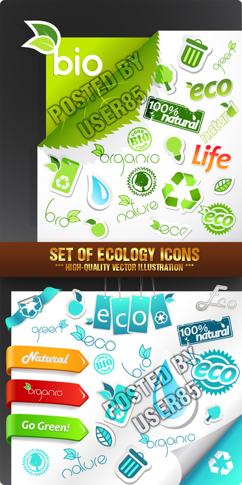 Stock Vector - Set of Ecology Icons