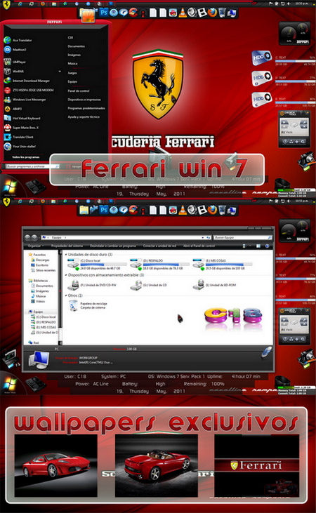Theme for Windows 7 - Ferrari