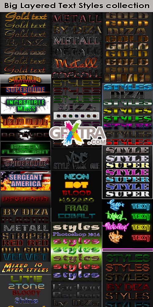 Big Layered Text Styles collection