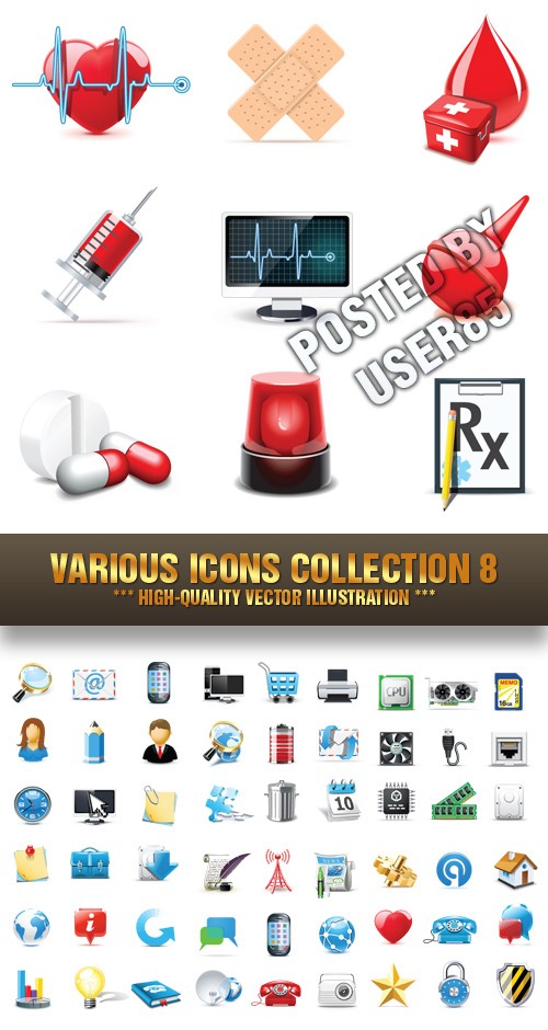 Stock Vector - Various Icons Collection 8