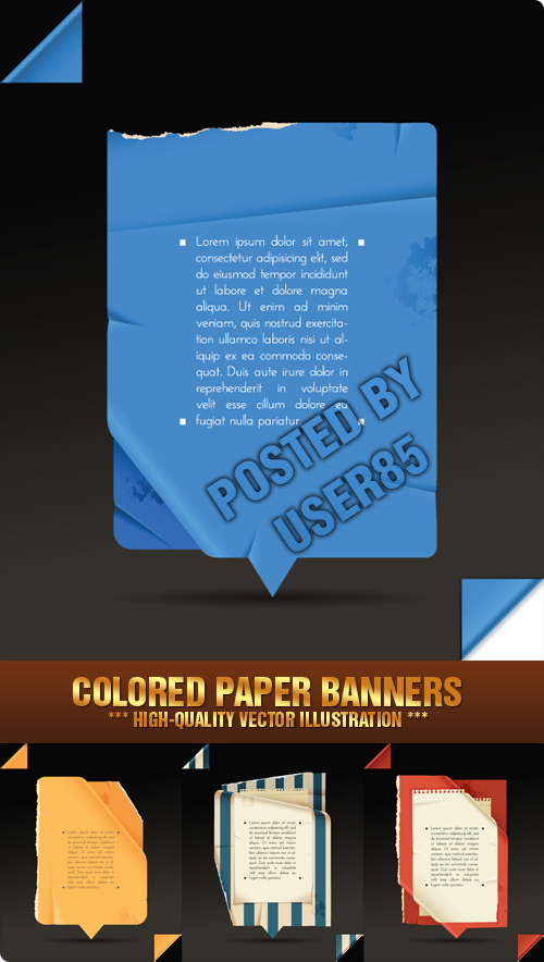 Stock Vector - Colored Paper Banners