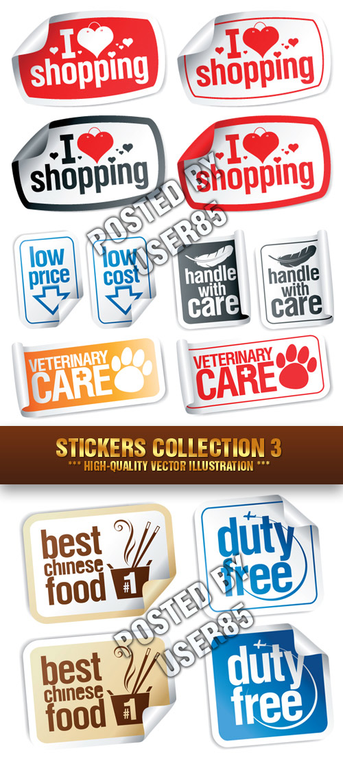 Stock Vector - Stickers Collection 3