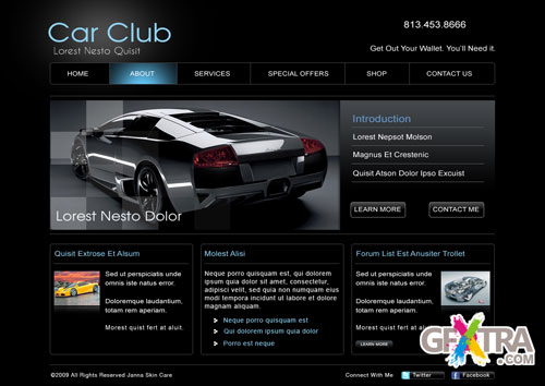 Car Club PSD Website Template