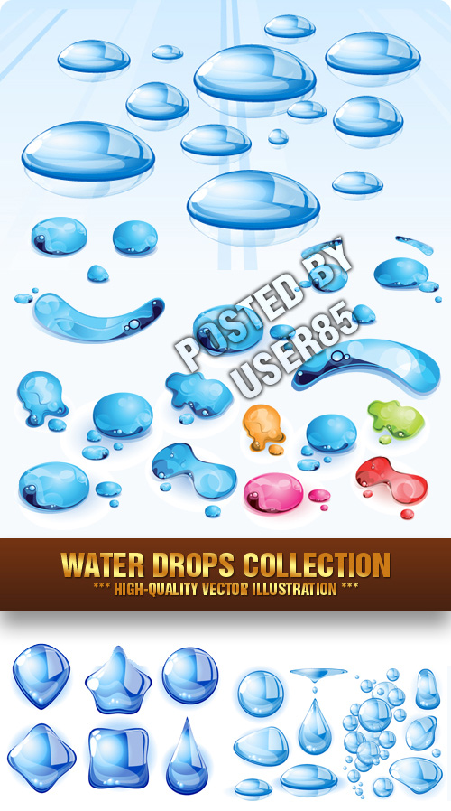 Stock Vector - Water Drops Collection