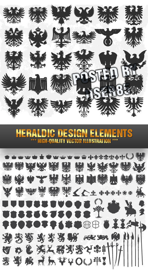 Stock Vector - Heraldic Design Elements