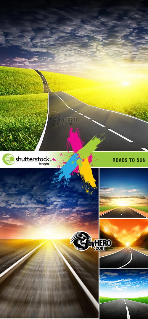 Roads to Sun 5xJPGs Stock Image SS