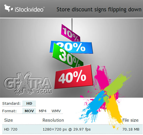 iStockVideo - Store Discount Signs Flipping Down HD720 *.mov
