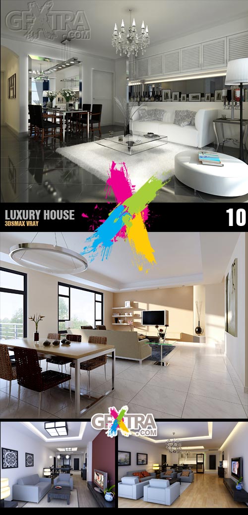 Scenes of Luxury House 3dsMax VRay 10