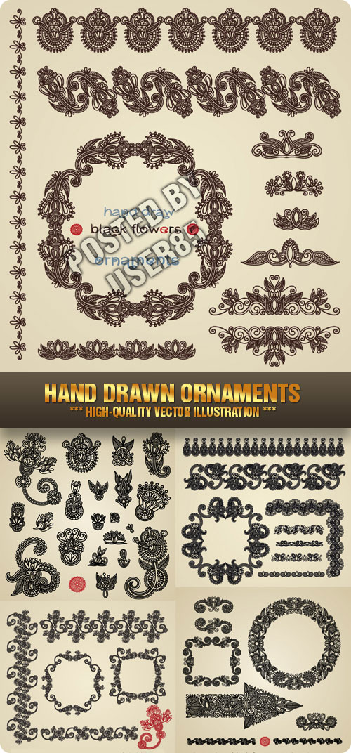 Stock Vector - Hand Drawn Ornaments